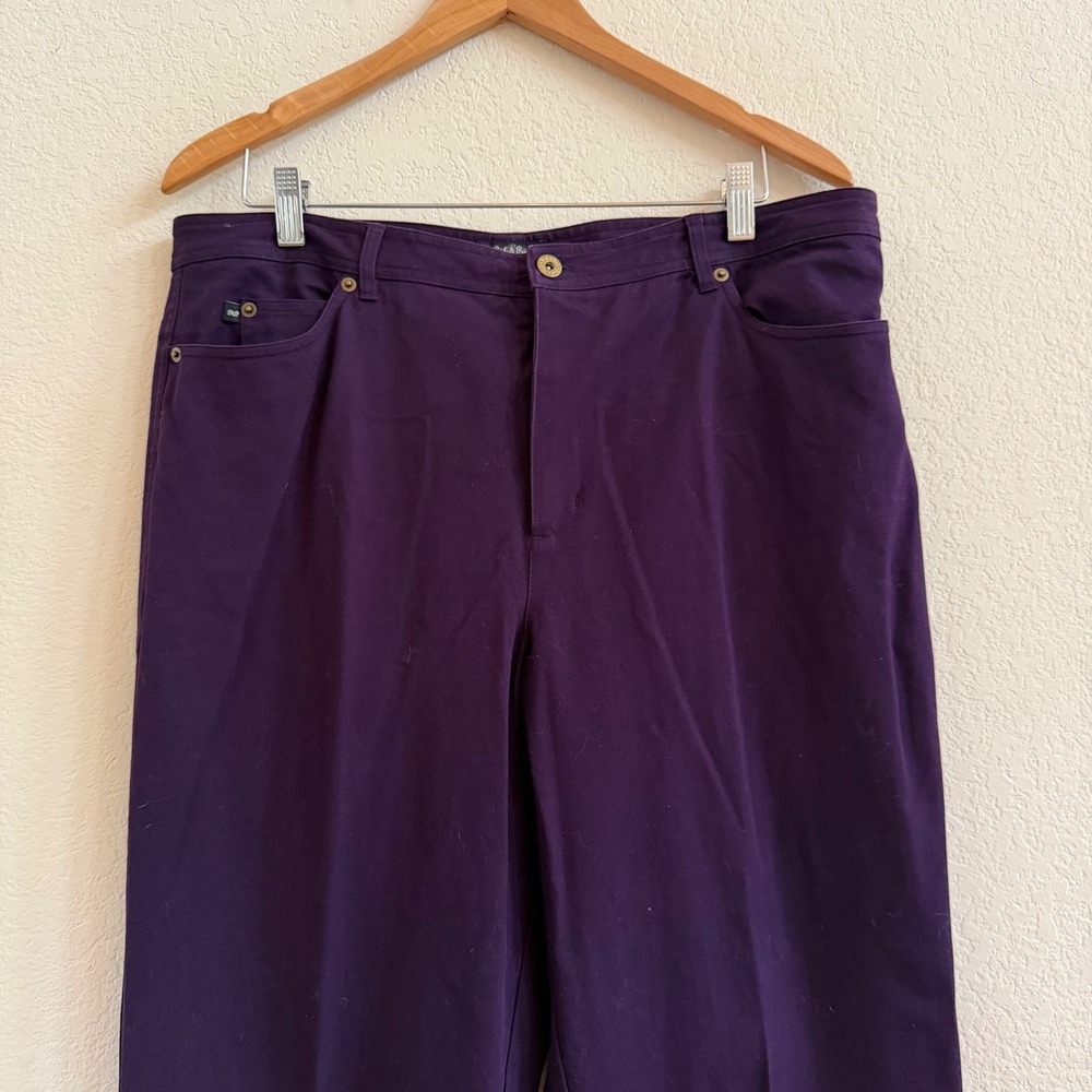 Peck & Peck Collection Purple Straight Leg Cotton Stretch Pants Womens Size 16 - Picture 4 of 12